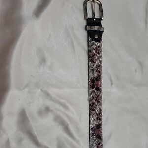 Hot Topic Black and Silver Belt with Red Accents